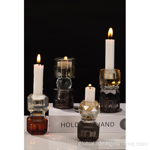 Candlestick Holder Set Colored Crystal Candle Holder for Tealights Manufactory